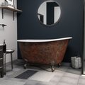 Cambridge Plumbing Cast IronClawfoot Bathtub 54" X 30" Faux Copper Bronze Exterior  No Faucet Drillings Oil Bronze SWED54-NH-ORB-CB